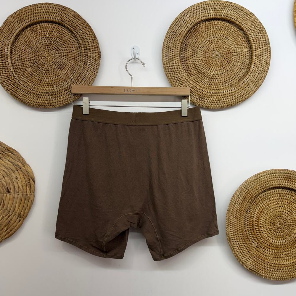 SKIMS Brown Two Piece Matching Boyfriend Boxer Set XL / 2X Comfy Loungewear - Picture 7 of 9